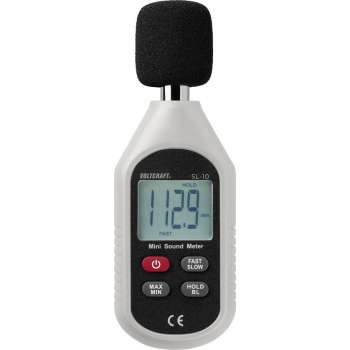Voltcraft Decibelmeter Sl-10 30 - 130 Db 31.5 Hz - 8 Khz Kalibratie Fabrieksstandaard (Zonder Certificaat)