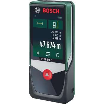 Bosch PLR 50 C Digitale laserafstandsmeter, met app-functie, meetbereik 50 meter, in doos)