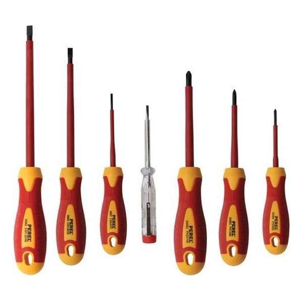 SET MET 6 GEÏSOLEERDE SCHROEVENDRAAIERS + SPANNINGZOEKER SET MET 6 GEÏSOLEERDE SCHROEVENDRAAIERS + SPANNINGZOEKER