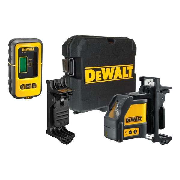 DeWalt DW088KD zelfnivellerende kruis lijnlaser in koffer (DW088K) & ontvanger (DE0892) - 2 lijnen - 50m DeWalt DW088KD zelfnivellerende kruis lijnlaser in koffer (DW088K) & ontvanger (DE0892) - 2 lijnen - 50m