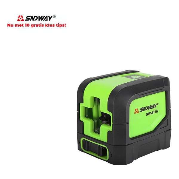 SNDWAY® Bouw Laser Level 2 groen lijnen Kruislijnlaser - SW-311G - 20M Bereik - 10 gratis klustips! SNDWAY® Bouw Laser Level 2 groen lijnen Kruislijnlaser - SW-311G - 20M Bereik - 10 gratis klustips!