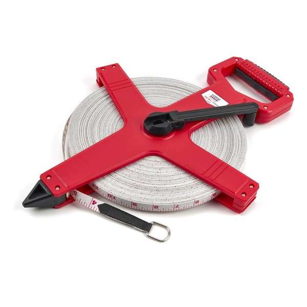 100 m x 13 mm Fiberglass Meetband, Meetlint, Landmeter 100 m x 13 mm Fiberglass Meetband, Meetlint, Landmeter