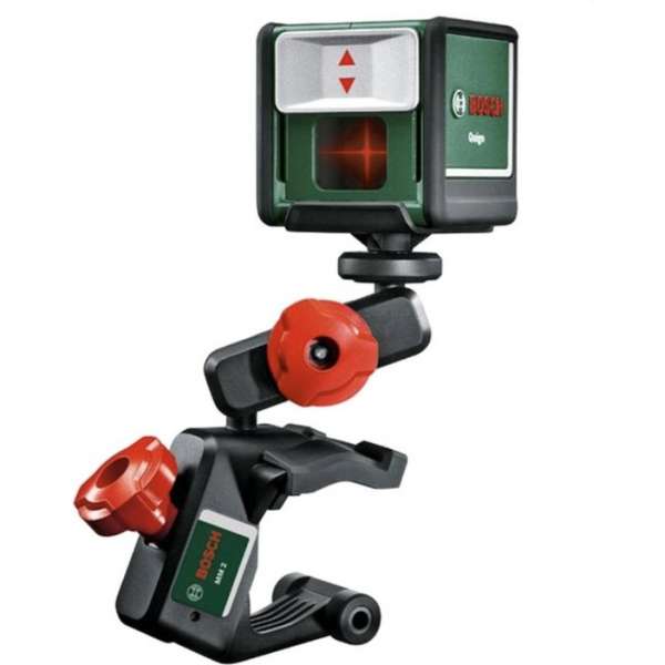 Bosch Kruislijnlaser Quigo llI (Alkaline (2x LR03/AAA), statief MM 2 en adapter plaat) Bosch Kruislijnlaser Quigo llI (Alkaline (2x LR03/AAA), statief MM 2 en adapter plaat)