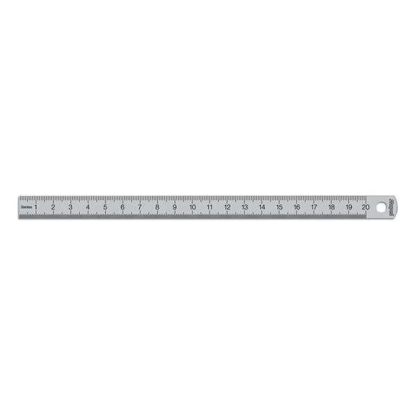 Stalen 20 cm liniaal met gegraveerde maatverdeling Stalen 20 cm liniaal met gegraveerde maatverdeling