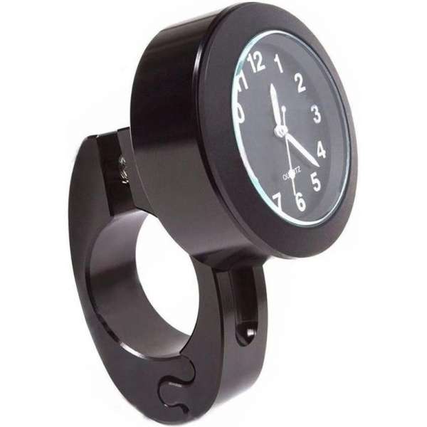 WiseGoods Motor Stuur Horloge - Scooter Klokje - Horloge - Klok - Waterdicht - Schokbestendig - RVS Zwart WiseGoods Motor Stuur Horloge - Scooter Klokje - Horloge - Klok - Waterdicht - Schokbestendig - RVS Zwart