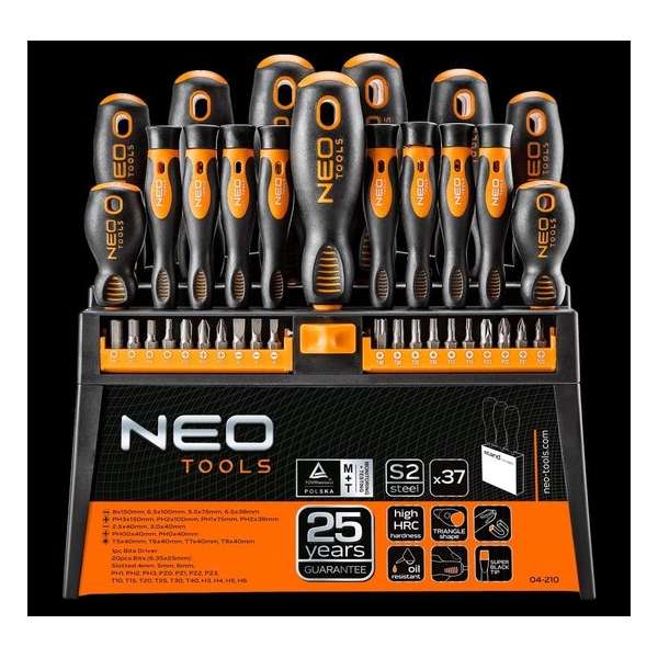 NEO Schroevendraaierset 37 delig. 25 jaar Garantie NEO Schroevendraaierset 37 delig. 25 jaar Garantie
