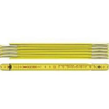 Duimstok 2mtr - hout - geel