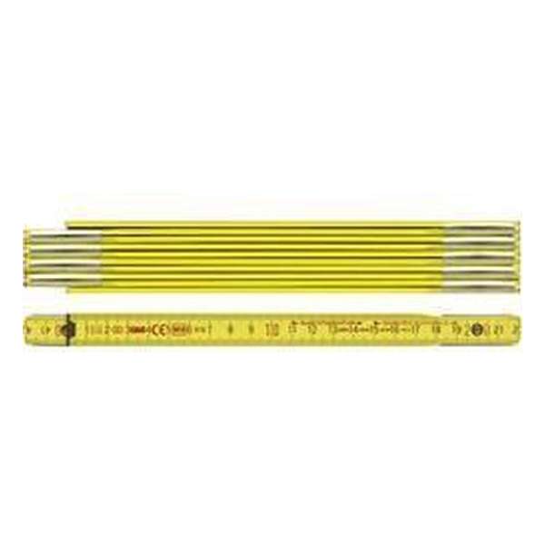 Duimstok 2mtr - hout - geel Duimstok 2mtr - hout - geel