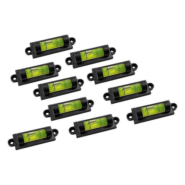 Set van 10 rechthoekige waterpassen (19x61 mm, zwart) Set van 10 rechthoekige waterpassen (19x61 mm, zwart)