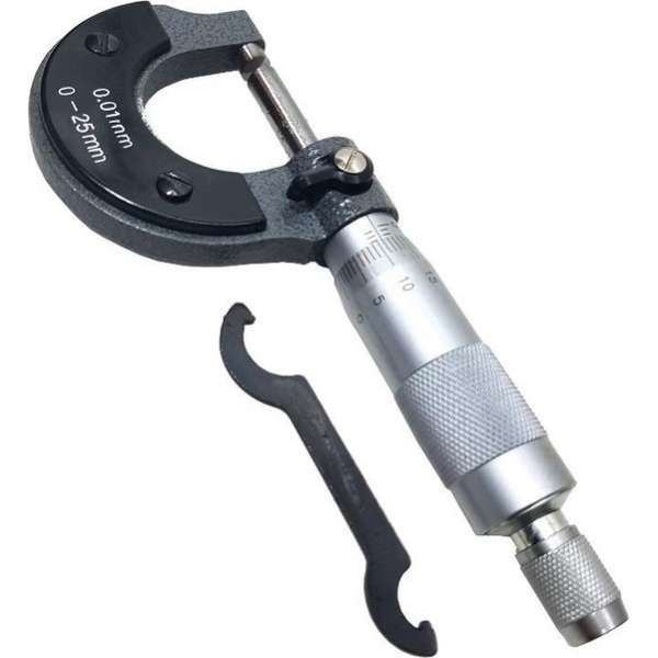 Micrometer Extern 0-25mm Nauwkeurigheid 0.01mm in kunststof opberg doosje Micrometer Extern 0-25mm Nauwkeurigheid 0.01mm in kunststof opberg doosje