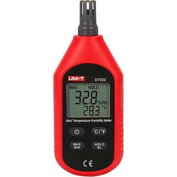 Thermometer Luchtvochtigheid Digitaal Mobiel - UT333 Rood Thermometer Luchtvochtigheid Digitaal Mobiel - UT333 Rood