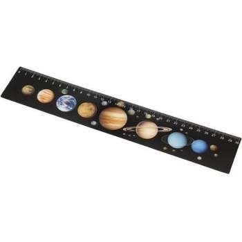 Schoolspullen liniaal met planeten - linialen met zonnestelsel ruimtevaart thema - schoolspullen voor kinderen