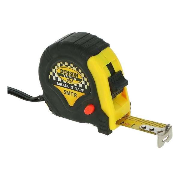 Hofftech Rolmaat / Meetlint Rubber 5 meter / 19 mm Hofftech Rolmaat / Meetlint Rubber 5 meter / 19 mm