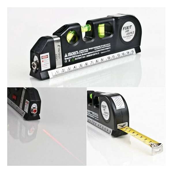 Laser level pro 3 Laserwaterpas met rolmaat Laser level pro 3 Laserwaterpas met rolmaat