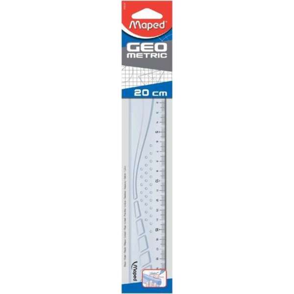Maped liniaal Geometric 20 cm transparant Maped liniaal Geometric 20 cm transparant