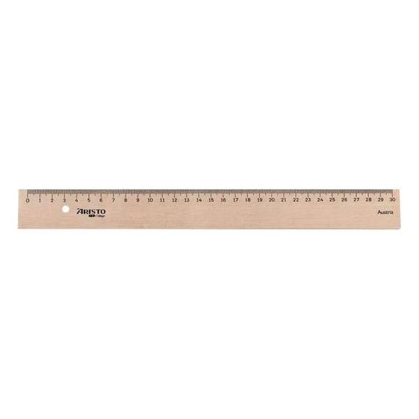 Liniaal Aristo 30cm hout - met metaalinleg Liniaal Aristo 30cm hout - met metaalinleg