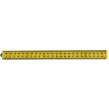 Duimstok 1 meter 4-delig kunststof geel