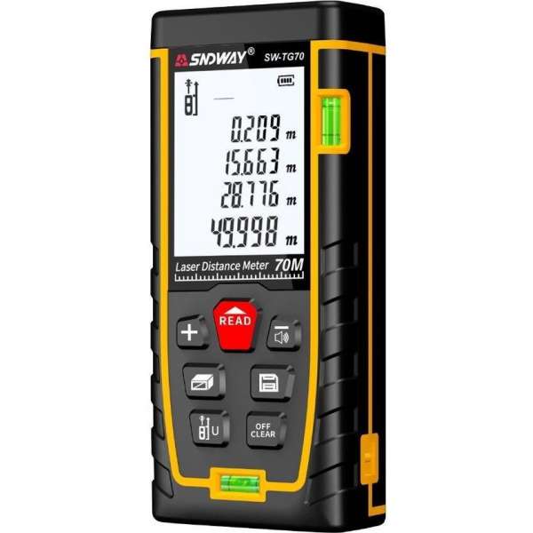 Sndway Professionele Laser Afstandsmeter - 100 meter bereik - Incl. batterijen Sndway Professionele Laser Afstandsmeter - 100 meter bereik - Incl. batterijen
