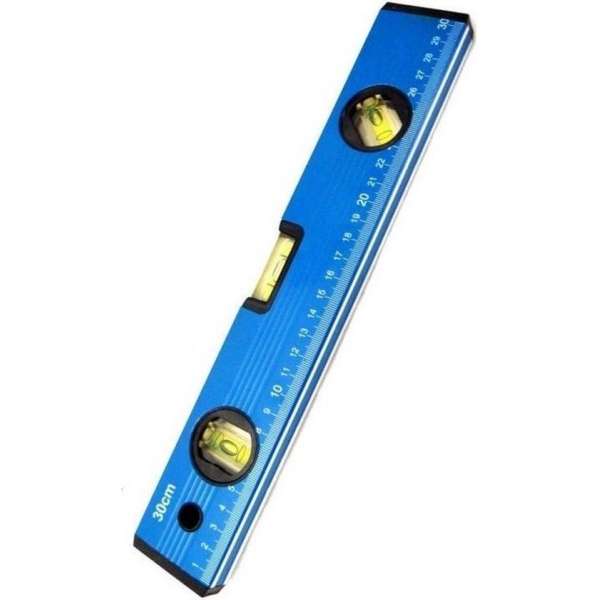 Voordelige waterpas blauw - 30 cm - timmermanswaterpas Voordelige waterpas blauw - 30 cm - timmermanswaterpas