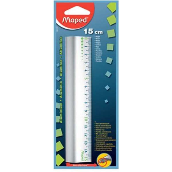 Aluminium 15 cm Liniaal verpakt in een handige Zipperbag Aluminium 15 cm Liniaal verpakt in een handige Zipperbag