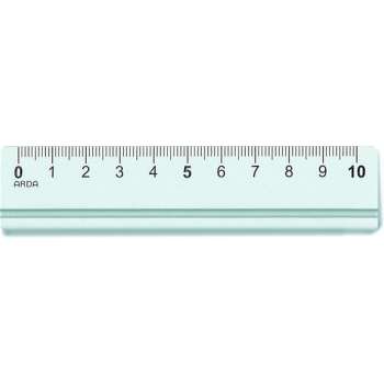 Aluminium Liniaal 10cm  voor o.a. Bullet Journaling  verpakt in een Zipperbag