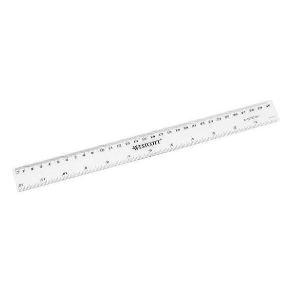 Liniaal Westcott 30cm - kunststof cm/inch verdeling Liniaal Westcott 30cm - kunststof cm/inch verdeling