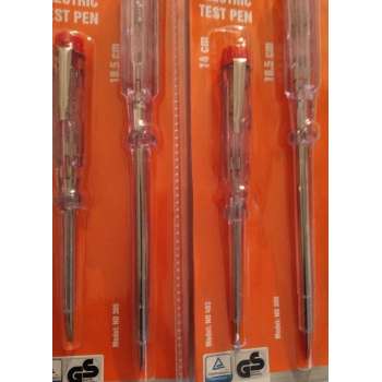 Spanningzoeker - schroevendraaier / test pen 110 - 250 volt - 2 stuks 14 en 18.5 cm model no 403 en 305
