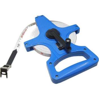 Meetlint 30 meter meet haspel landmeter cm lint materiaal viberglass met metalen haak clip klauw