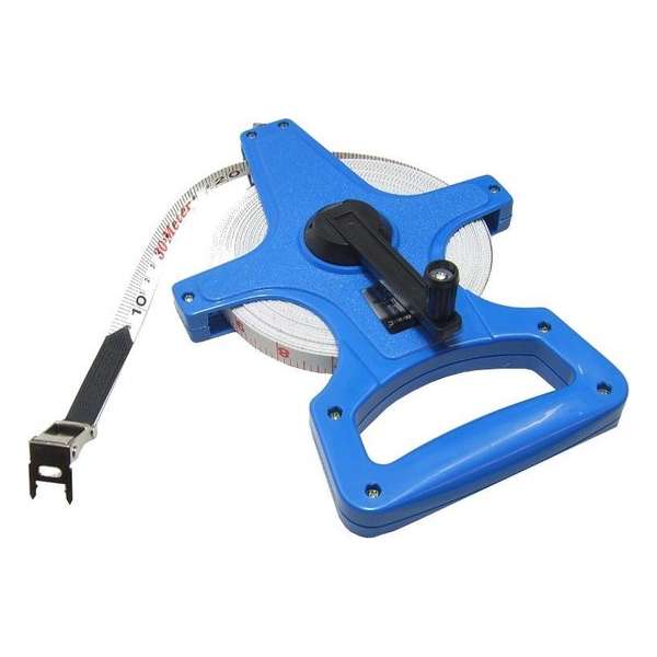 Meetlint 30 meter meet haspel landmeter cm lint materiaal viberglass met metalen haak clip klauw Meetlint 30 meter meet haspel landmeter cm lint materiaal viberglass met metalen haak clip klauw