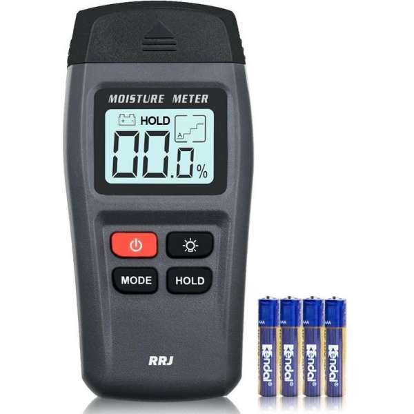 Digitale Vochtigheidsmeter - Grijs - Incl. Batterijen Digitale Vochtigheidsmeter - Grijs - Incl. Batterijen