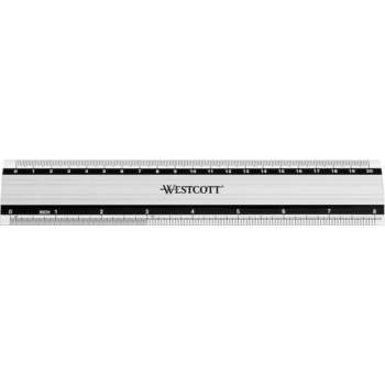 Liniaal Westcott aluminium 20 - cm met anti-slip
