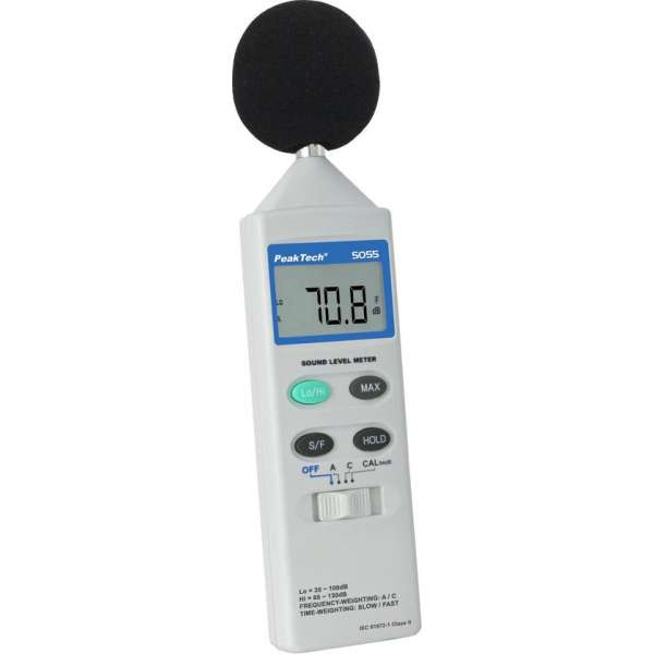 PeakTech 5055 Digitale geluidsmeter, 3 1/2-cijferig PeakTech 5055 Digitale geluidsmeter, 3 1/2-cijferig