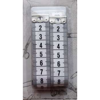 blister 2 meetlinten wit - 2x centimeter 150 cm - beide zijden cm aanduiding