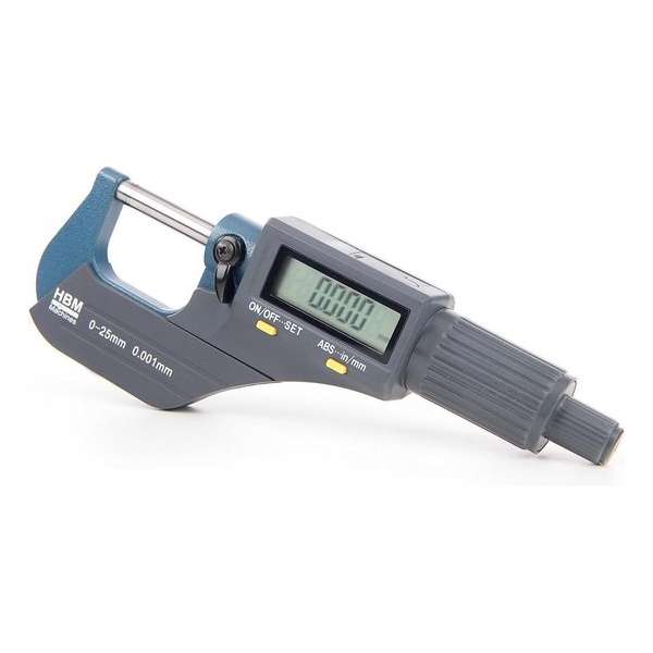 HBM Digitale Buiten Micrometer Spatwaterdicht 0 - 25mm HBM Digitale Buiten Micrometer Spatwaterdicht 0 - 25mm