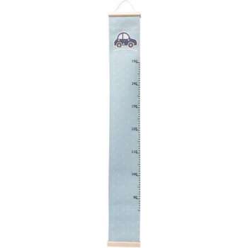 Kinder Meetlat Auto - Blauw - Hout / Stof - 103 x 145 x 2 cm