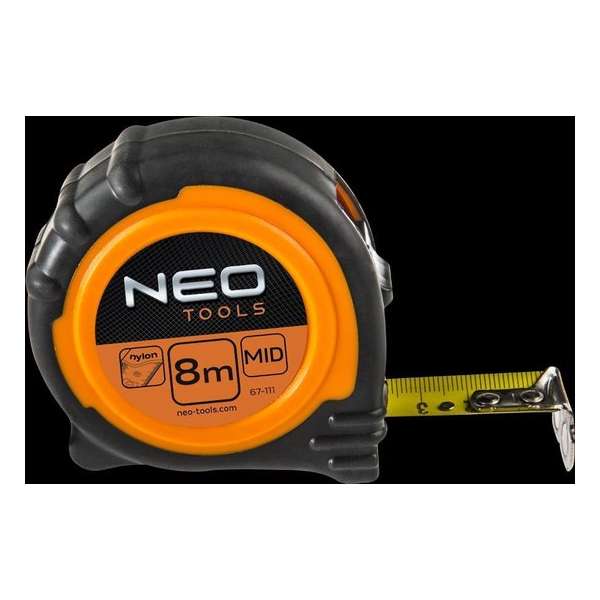 NEO rolmaat 8mtr, magnetisch nylon gecoat NEO rolmaat 8mtr, magnetisch nylon gecoat