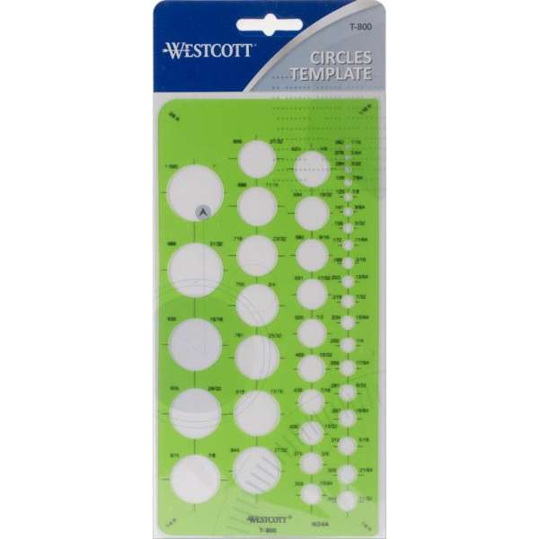 Westcott - Cirkel Template liniaal - groen - 1 stuks Westcott - Cirkel Template liniaal - groen - 1 stuks