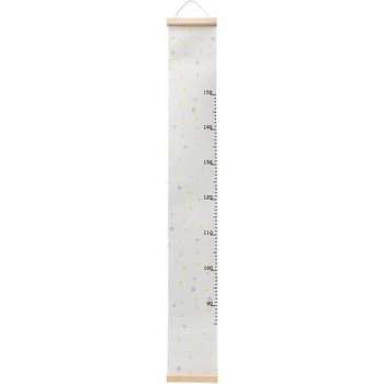 Kinder Meetlat Sterretjes - Geel / Wit - Hout / Stof - 103 x 145 x 2 cm