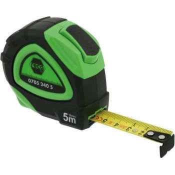 Reca Rolbandmaat 5 meter x 17,4 mm - 2K - EG2 stootvast met vastzetknop achterzijde meetband voor vertikaal meten