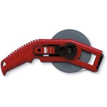 BMI Meetband 30m staal witlak op haspel