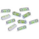 Set van 10 stuks mini waterpassen, 2 richtingen, 3 cm lang