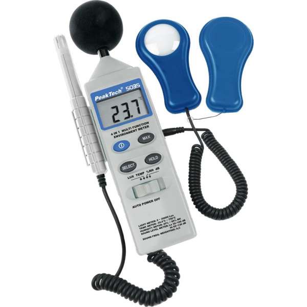Peaktech 5035: 4 in 1 multifunctionele omgevingstester Peaktech 5035: 4 in 1 multifunctionele omgevingstester