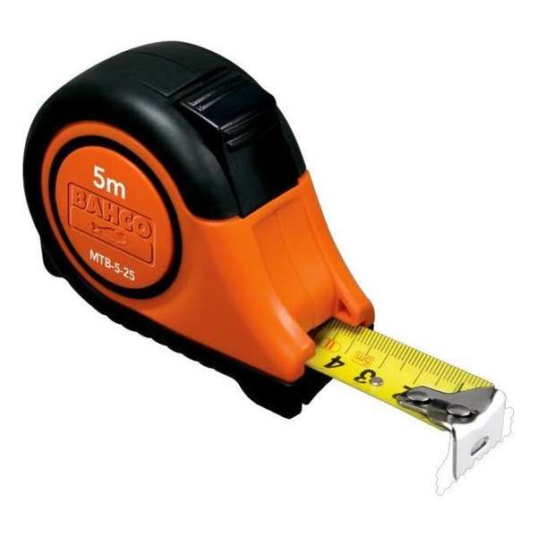 Bahco MTB-5-25-M-E Rolmaat met blokkeerknop - cm/inch - 5m x 25mm Bahco MTB-5-25-M-E Rolmaat met blokkeerknop - cm/inch - 5m x 25mm