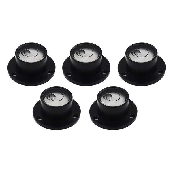Set van 5 ronde libellen met metalen kast (zwart) Set van 5 ronde libellen met metalen kast (zwart)