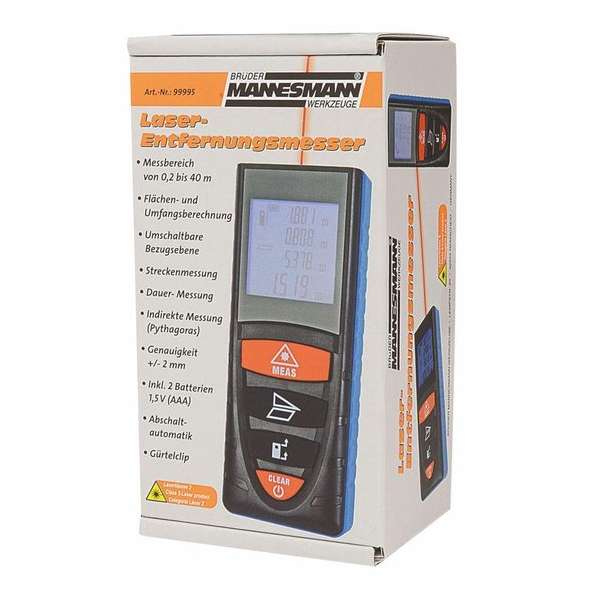 Brüder Mannesmann Laserafstandsmeter 40 m 99995 Brüder Mannesmann Laserafstandsmeter 40 m 99995