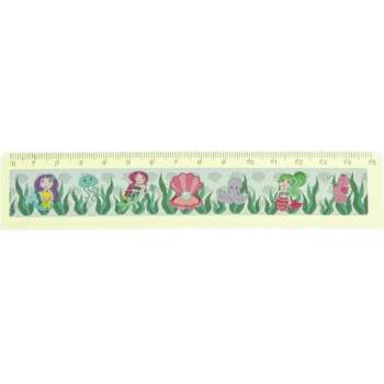 liniaal zeemeermin meisjes 15 cm groen