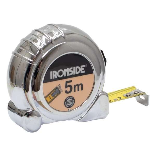 Ironside Rolbandmaat chroom economy 5 meter x 19mm Ironside Rolbandmaat chroom economy 5 meter x 19mm