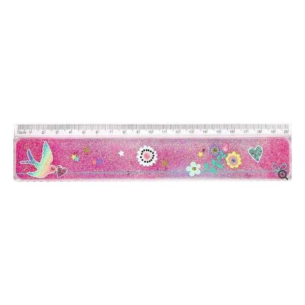 liniaal glitter meisjes 20 cm roze liniaal glitter meisjes 20 cm roze
