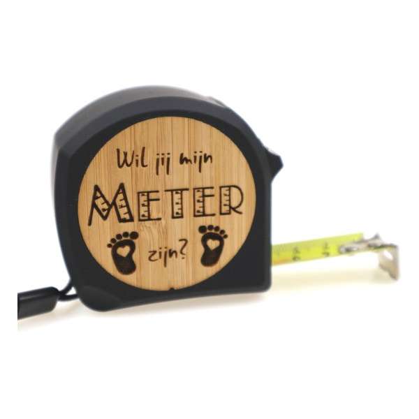 Rolmaat met bamboe voorkant - 5 meter - Wil jij mijn Meter zijn? - METER Rolmaat met bamboe voorkant - 5 meter - Wil jij mijn Meter zijn? - METER