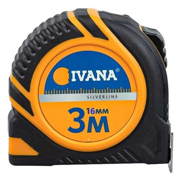 Ivana rolbandmaat softgrip stalen band 3 meter 16 mm breed Ivana rolbandmaat softgrip stalen band 3 meter 16 mm breed